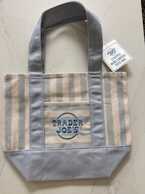 Trader Joe’s, striped mini canvas tote bag